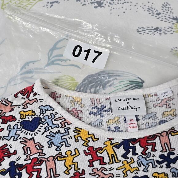 Lacoste X Keith Haring Girls Dress Size 10 Multicolor Casual 90s Artsy Kids - Picture 5 of 6